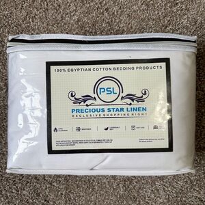 Precious Star Linen 100% Egyptian Cotton Duvet Cover 800 thread ct – White – NEW